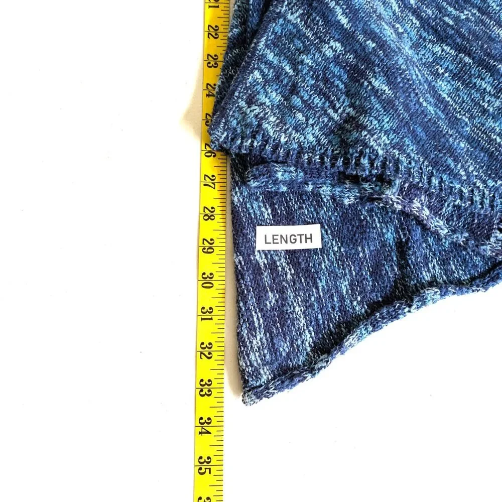 Cato C EST. 1946 Blue Marled Knit Sweater Vest Longline Open Front Cardigan L - Picture 13 of 13